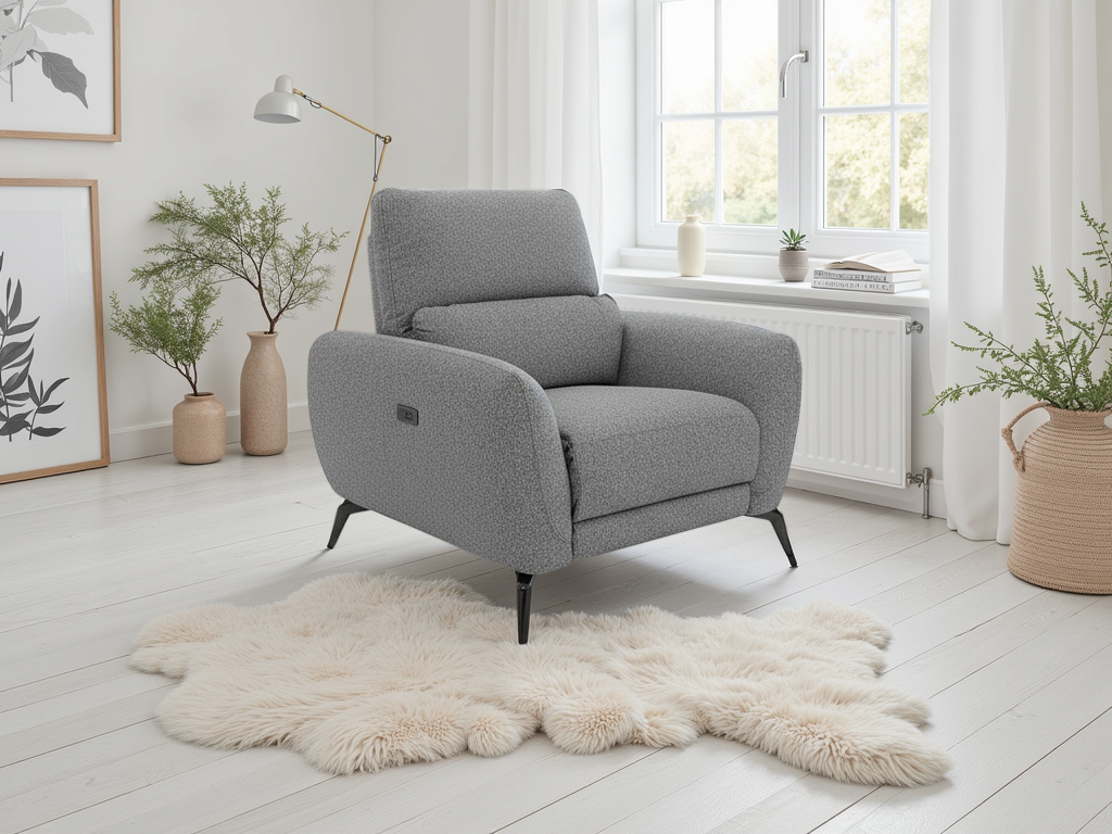 Solar Electric Recliner Grey Armchair