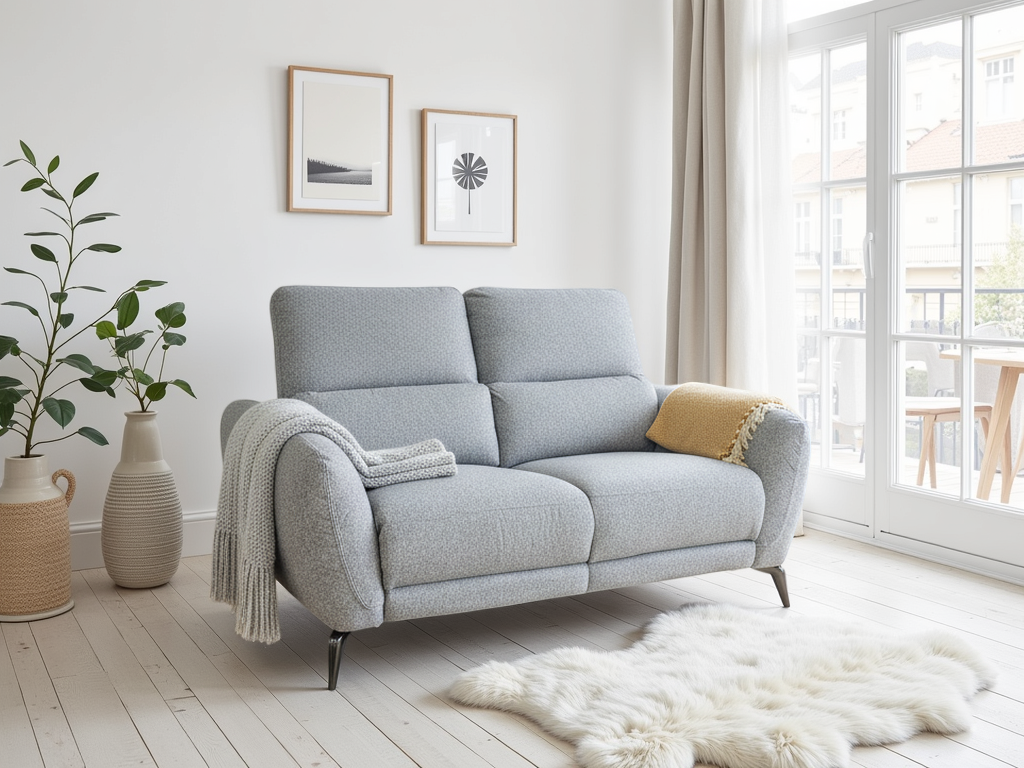 Solar Electric Recliner Grey 2 Seater
