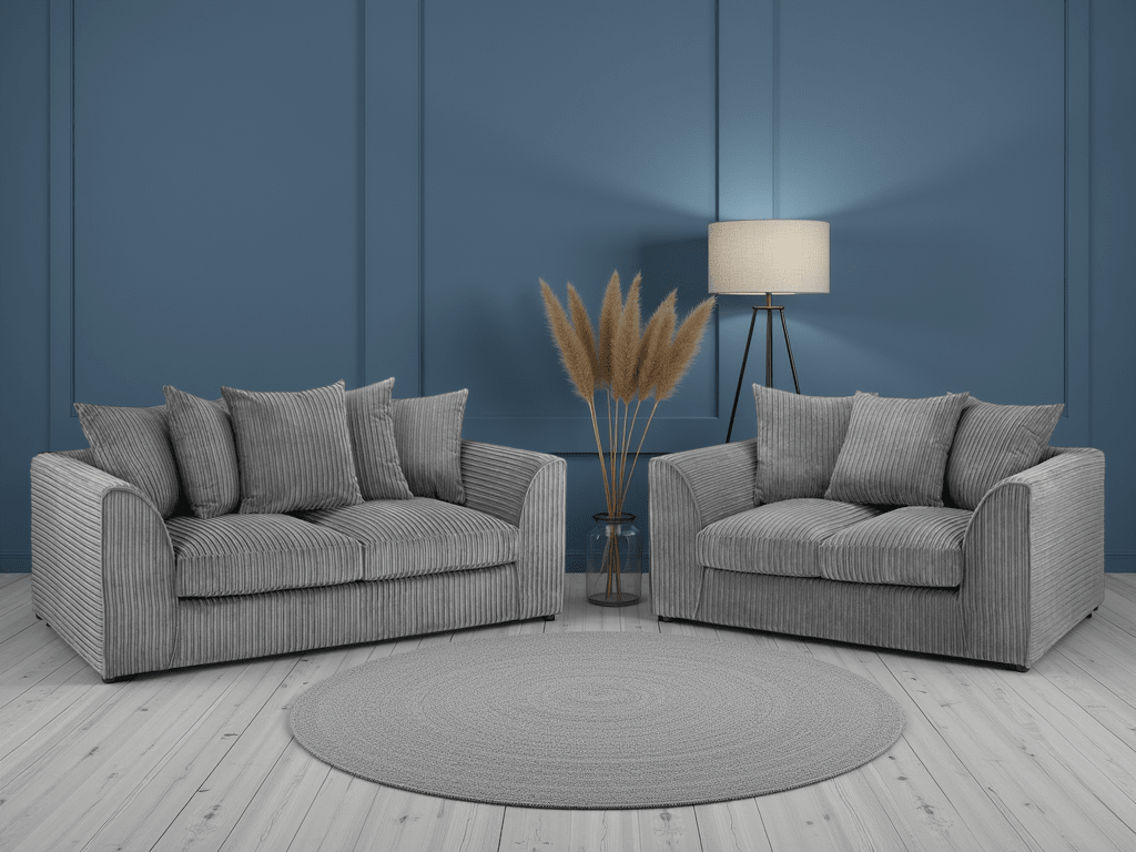 Leaf Jumbo Sofa Grey 3+2 Set - Sofa Sloth
