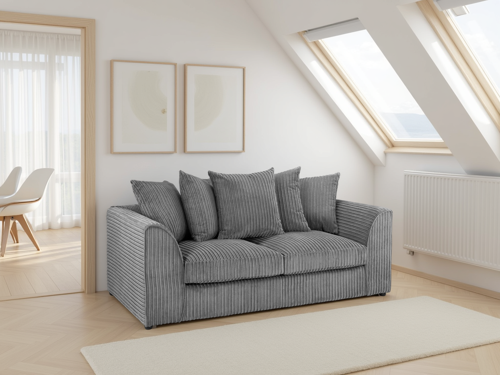 Leaf Jumbo Sofa Grey 3 Seater
