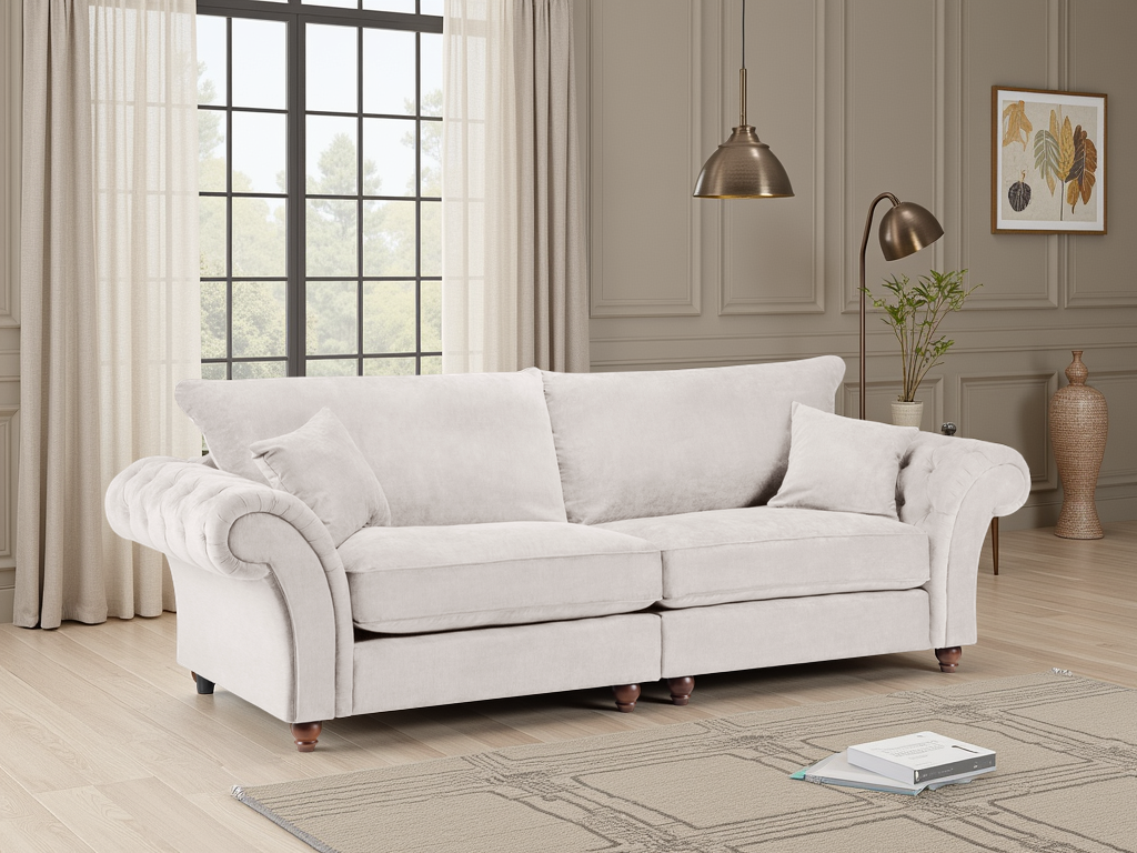 Vista Fullback Sofa Stone 4 Seater