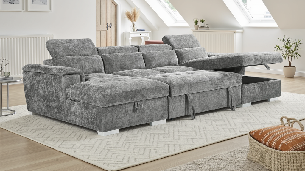 Amazonia Sofabed Grey U Shape Corner