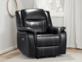 Jungle Electric Recliner Armchair Black Leather - Sofa Sloth