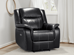 Jungle Electric Recliner Armchair Black Leather - Sofa Sloth