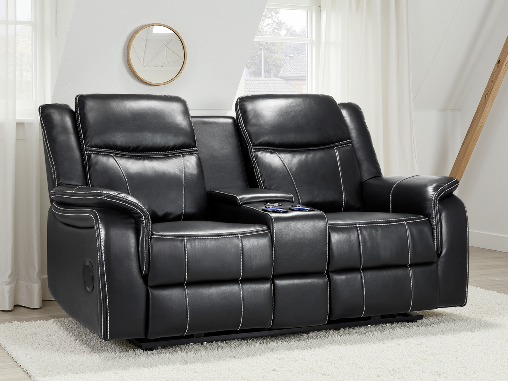 Jungle Electric Recliner 2 Seater Black Leather