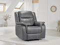 Jungle Electric Recliner Armchair Grey Leather - Sofa Sloth