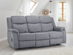 Jungle Electric Recliner 3 Seater Grey Fabric