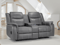 Jungle Electric Recliner 2 Seater Grey Leather - Sofa Sloth
