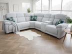 Savanna Electric Recliner Sofa Beige Large Corner