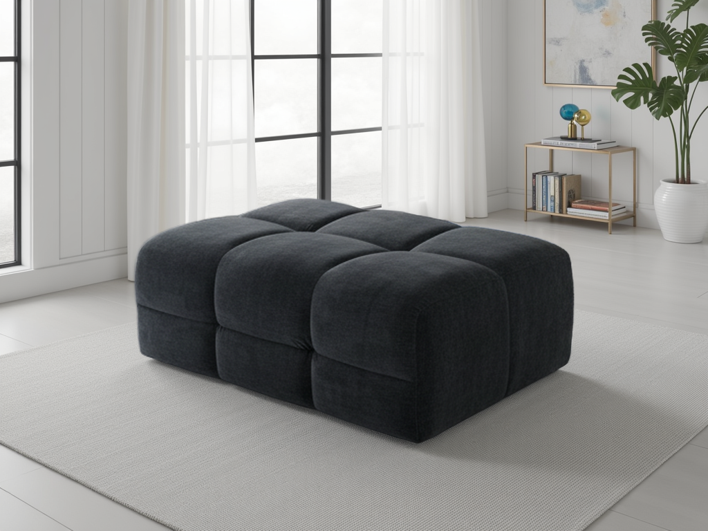 Lunar Sofa Black Footstool
