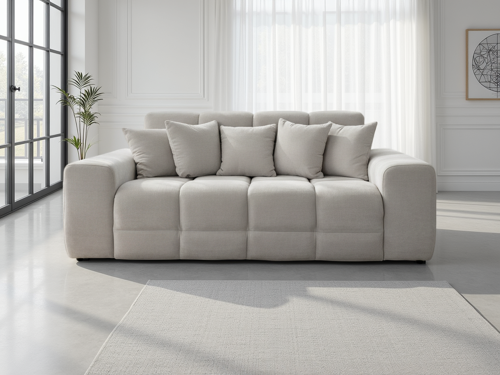 Lunar Sofa Natural 3 Seater