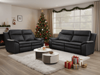 Doze Genuine Leather Electric Recliner Sofa Black 3+2 Set - Sofa Sloth
