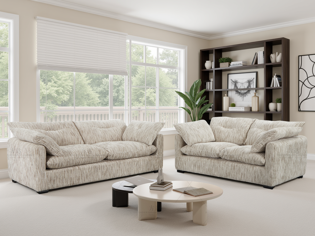 Shell Sofa Grey/Silver 3+2 Set