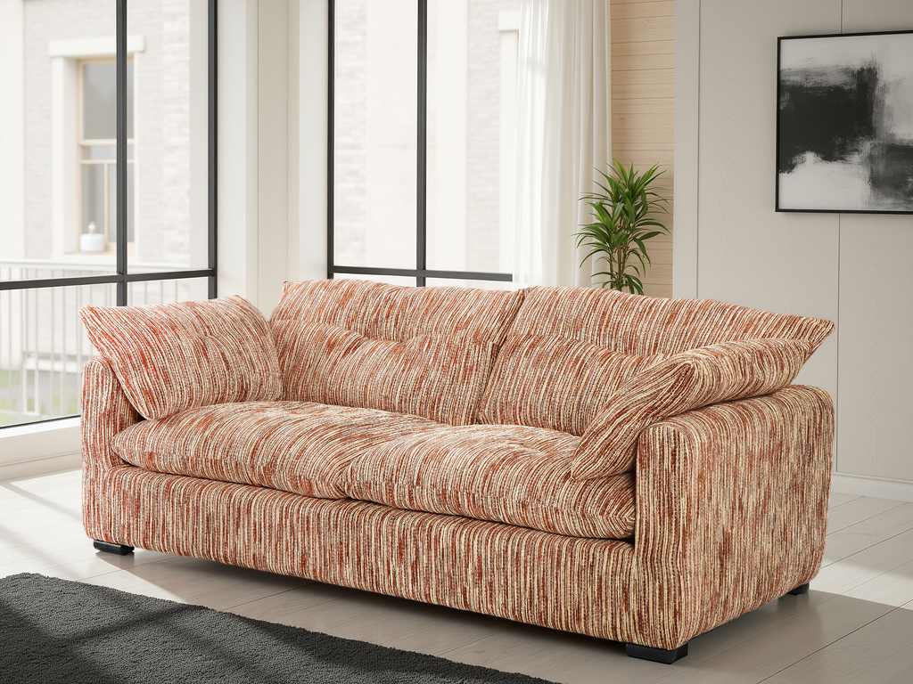 Shell Sofa Rust/Beige 3 Seater