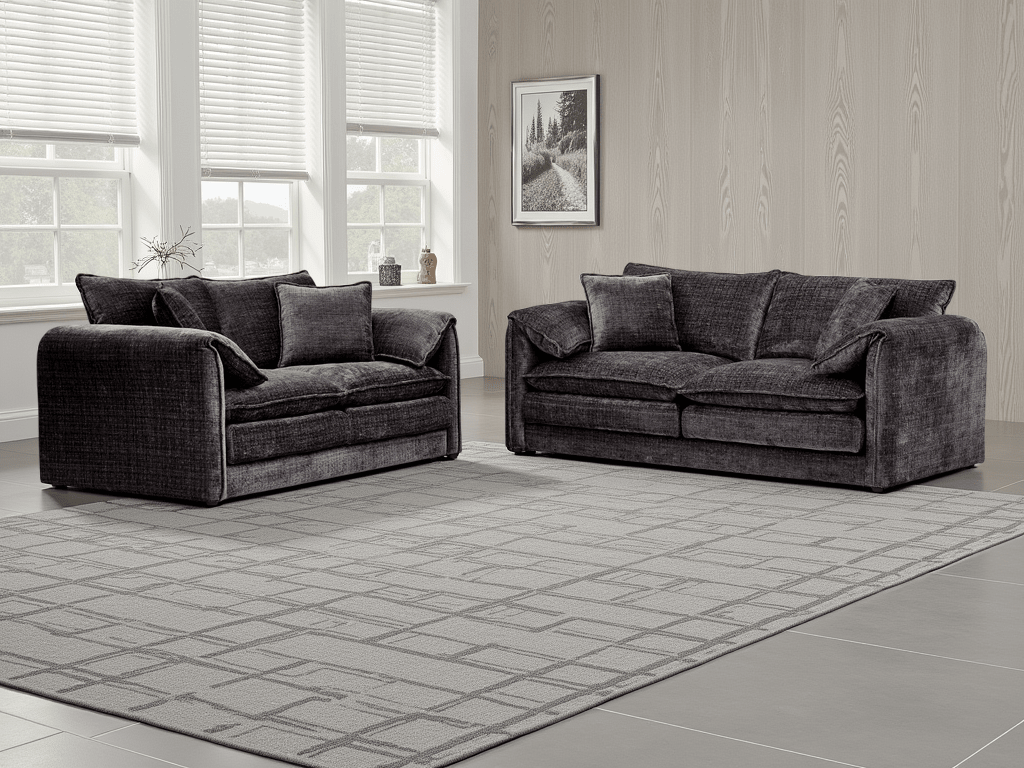 Harmony Sofa Black 3+2 Set - Sofa Sloth