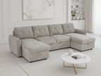 Pace Sofabed Beige U Shape Corner - Sofa Sloth