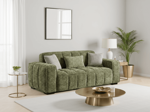 Clarity Sofa Olive 3 Seater - Sofa Sloth
