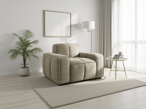 Clarity Sofa Beige Armchair - Sofa Sloth