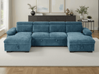 Huddle Sofabed Blue U Shape Corner - Sofa Sloth