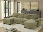 Huddle Sofabed Green U Shape Corner - Sofa Sloth