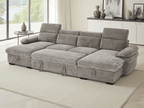 Huddle Sofabed Grey U Shape Corner - Sofa Sloth