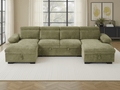 Huddle Sofabed Green U Shape Corner - Sofa Sloth