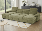 Huddle Sofabed Green U Shape Corner - Sofa Sloth