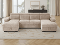 Huddle Sofabed Beige U Shape Corner - Sofa Sloth