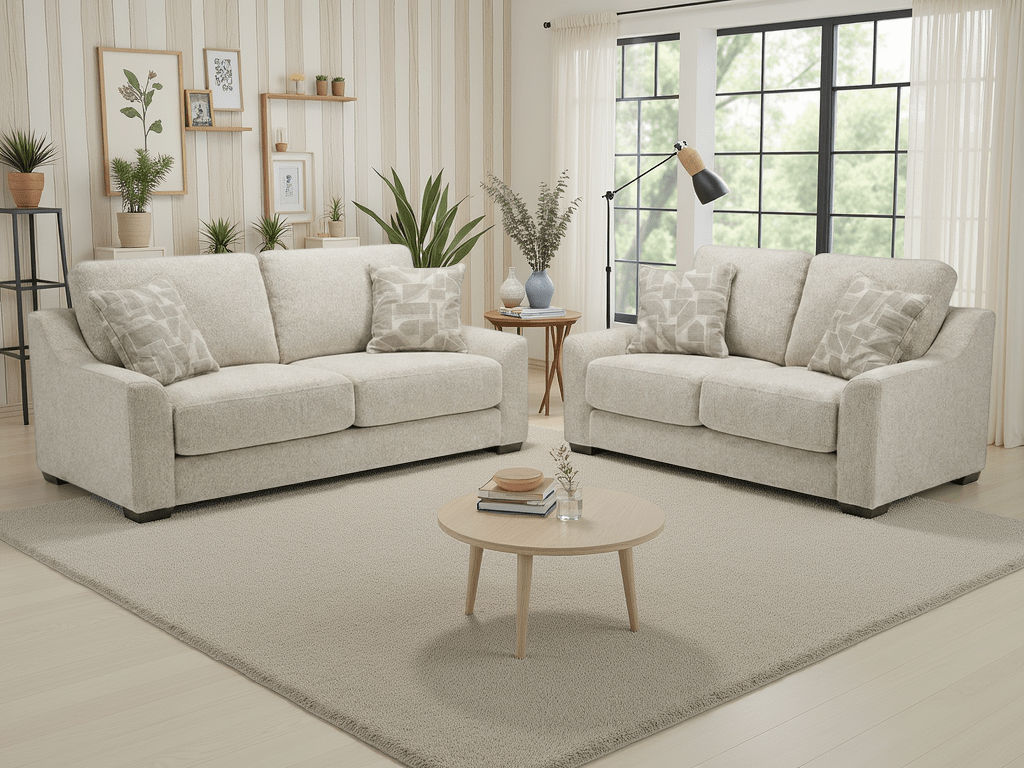 Oslo Sofa Beige 3+2 Set - Sofa Sloth