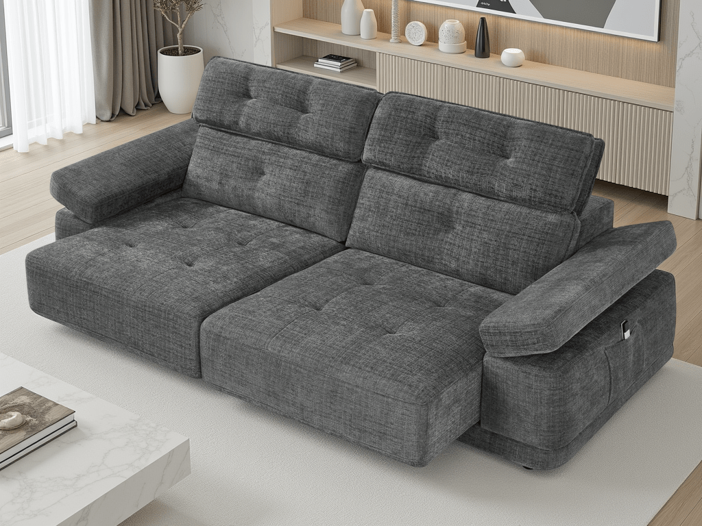 Glide Floating Sofabed Light Grey - Sofa Sloth