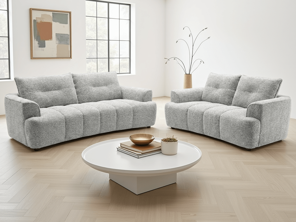 Cush Sofa Grey 3+2 Set - Sofa Sloth