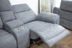 Savanna Electric Recliner Sofa Grey Large Corner