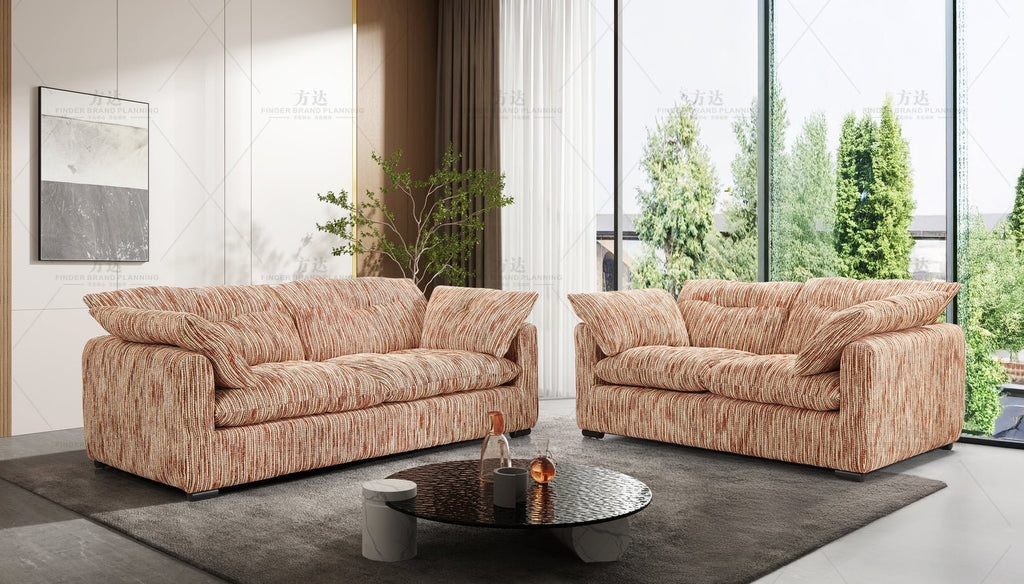 Shell Sofa Rust/Beige 3+2 Set - Sofa Sloth