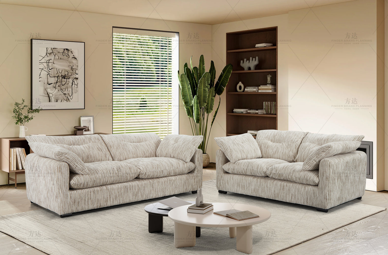 Shell Sofa Grey/Silver 3+2 Set