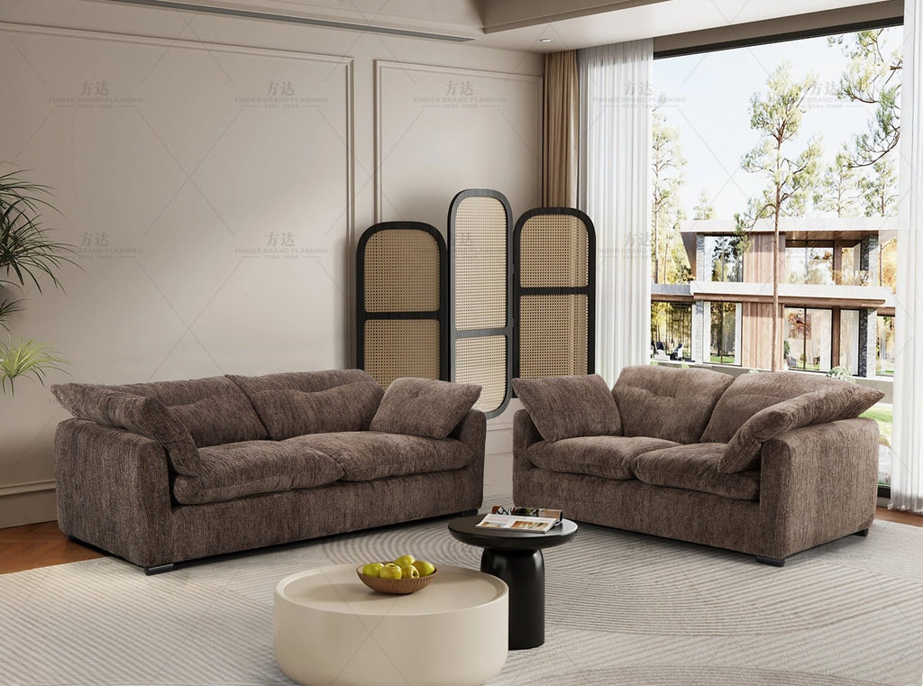 Shell Sofa Brown 3+2 Set - Sofa Sloth