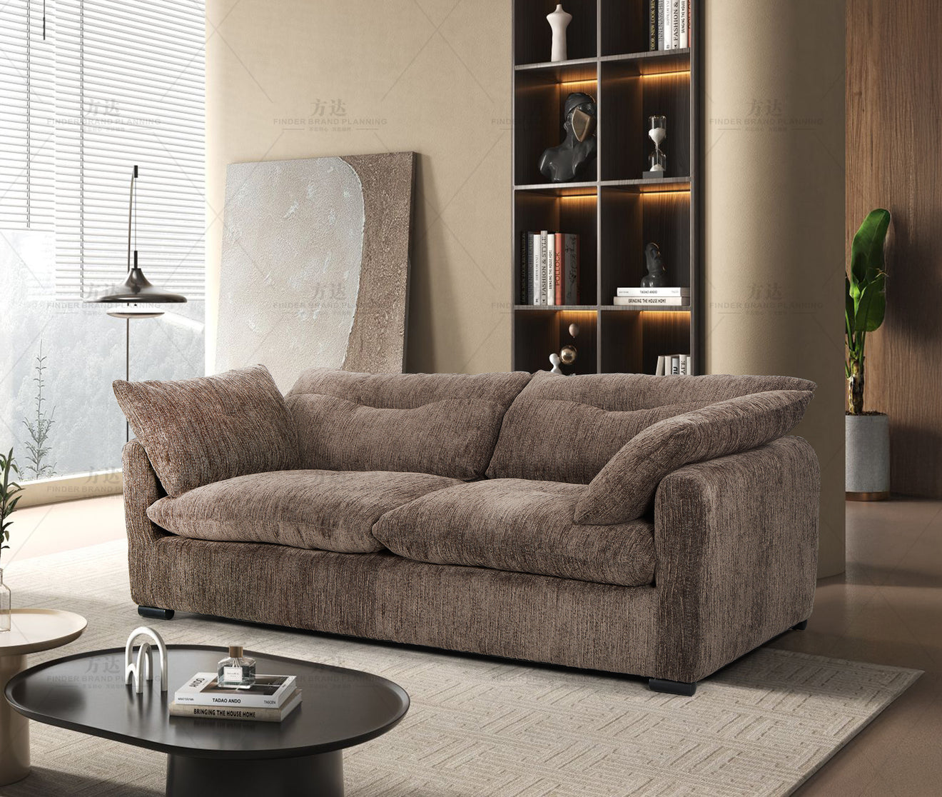 Shell Sofa Brown 2 Seater