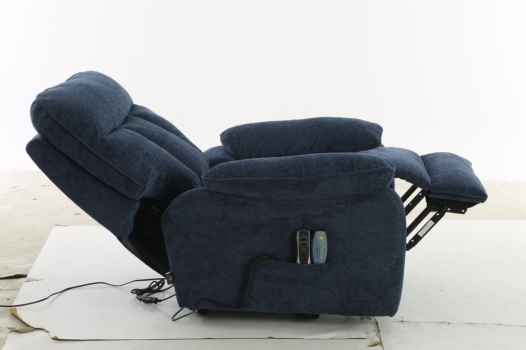 Glide Rise and Recline Massage Chair Blue