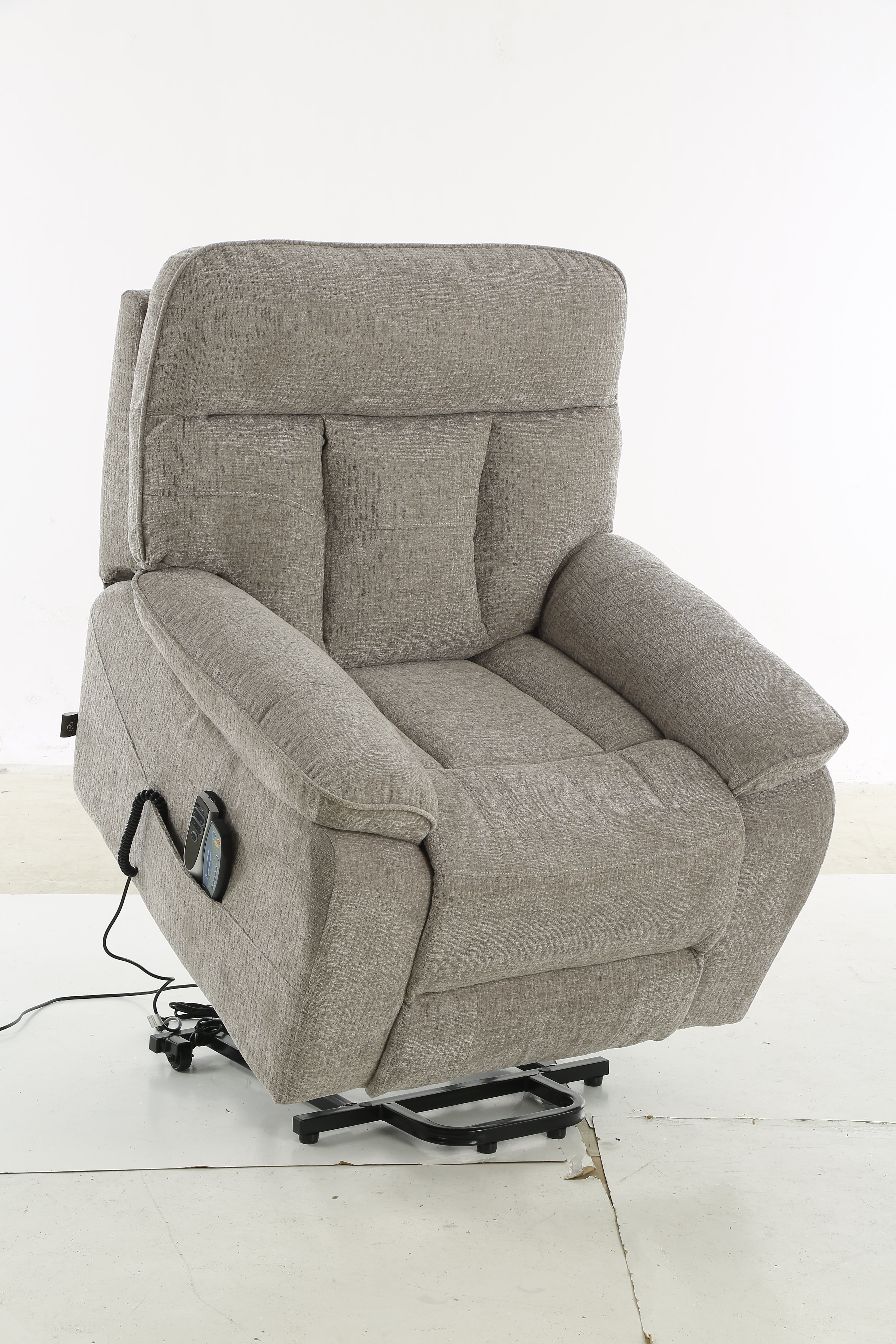Glide Rise and Recline Massage Chair Grey - Sofa Sloth