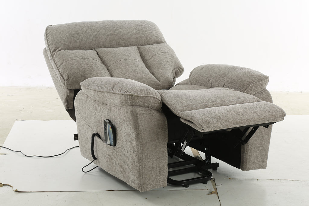 Glide Rise and Recline Massage Chair Grey - Sofa Sloth