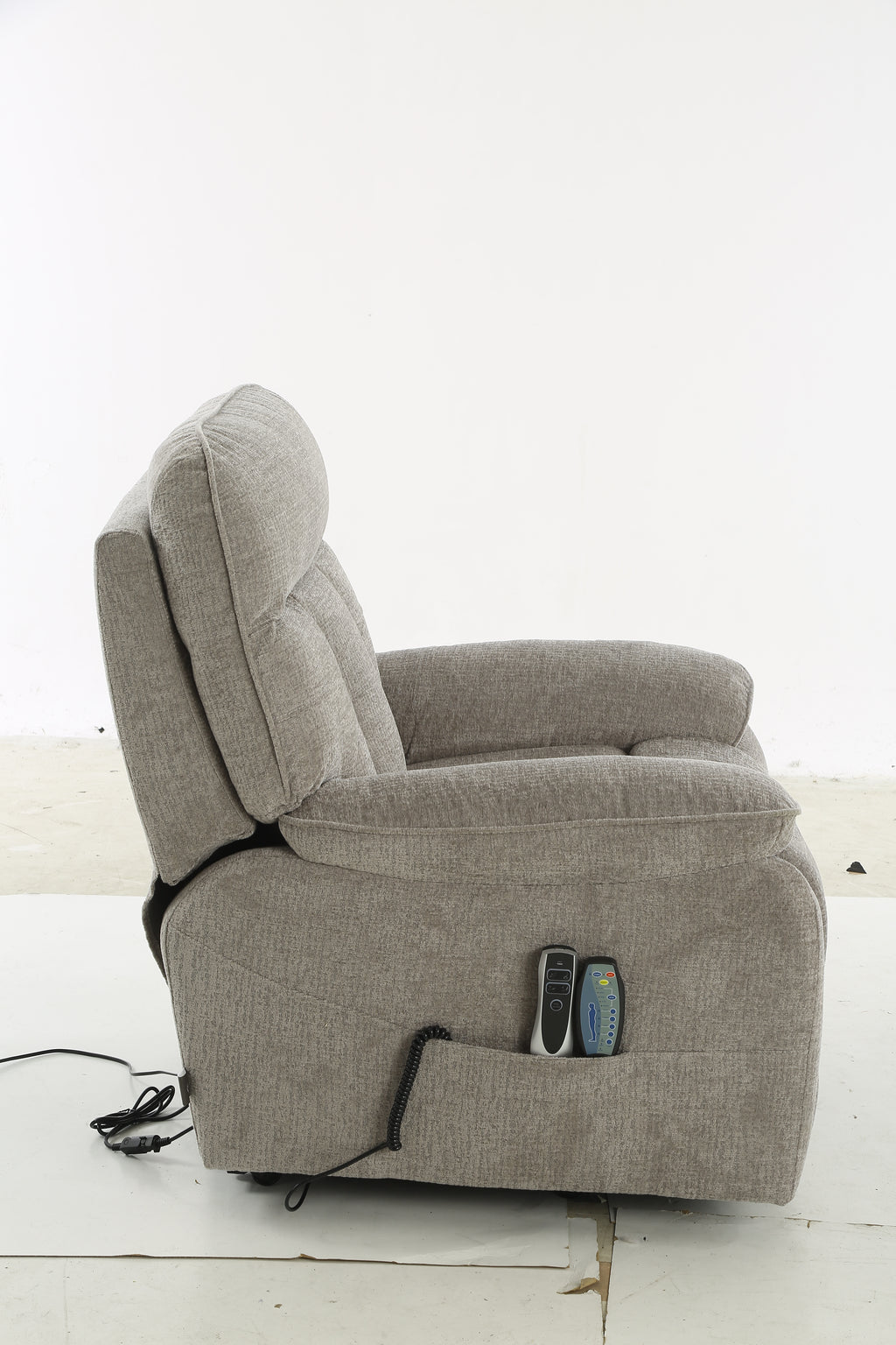Glide Rise and Recline Massage Chair Grey - Sofa Sloth