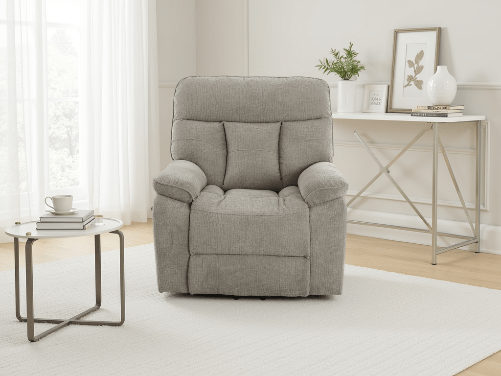 Glide Rise and Recline Massage Chair Grey - Sofa Sloth