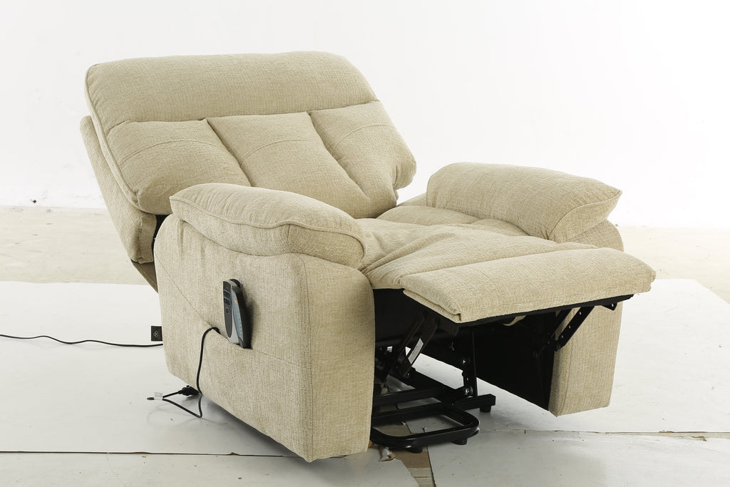 Glide Rise and Recline Massage Chair Beige - Sofa Sloth