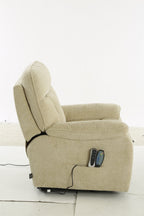 Glide Rise and Recline Massage Chair Beige - Sofa Sloth