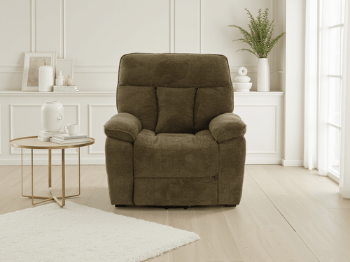 Glide Rise and Recline Massage Chair Brown - Sofa Sloth