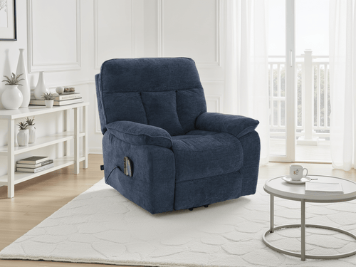 Glide Rise and Recline Massage Chair Blue - Sofa Sloth
