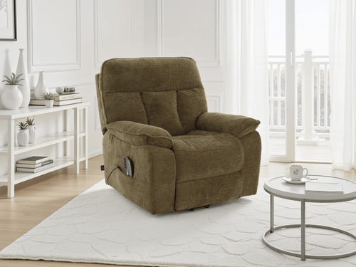 Glide Rise and Recline Massage Chair Brown - Sofa Sloth