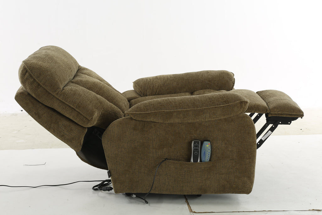 Glide Rise and Recline Massage Chair Brown