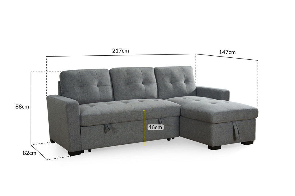 Branch Sofabed Grey Universal Corner