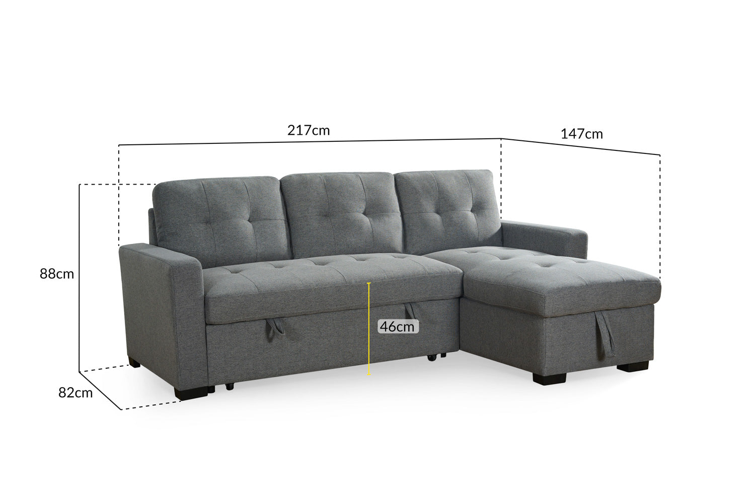 Branch Sofabed Grey Universal Corner