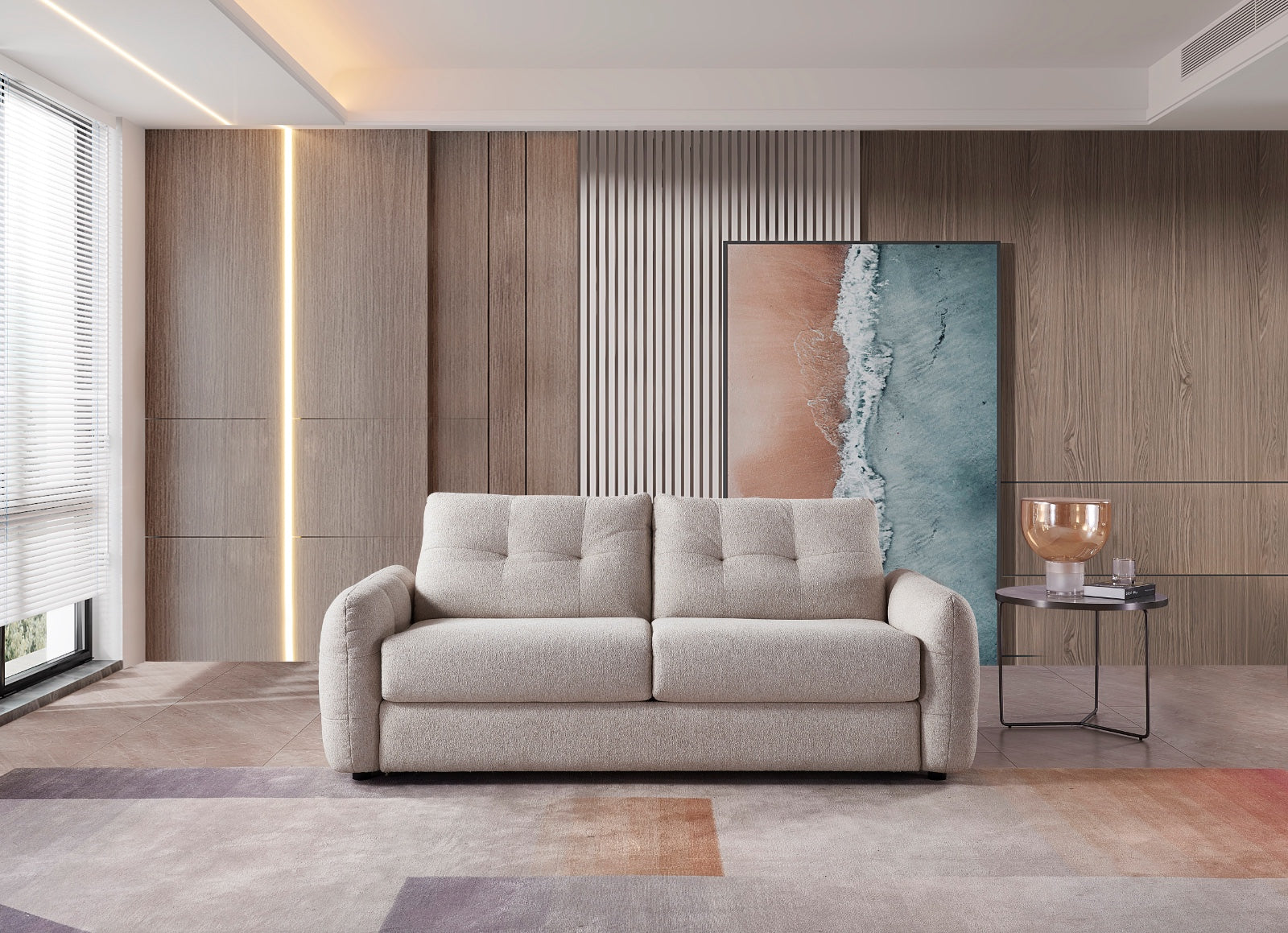 Burrow Sofabed Beige 3 Seater